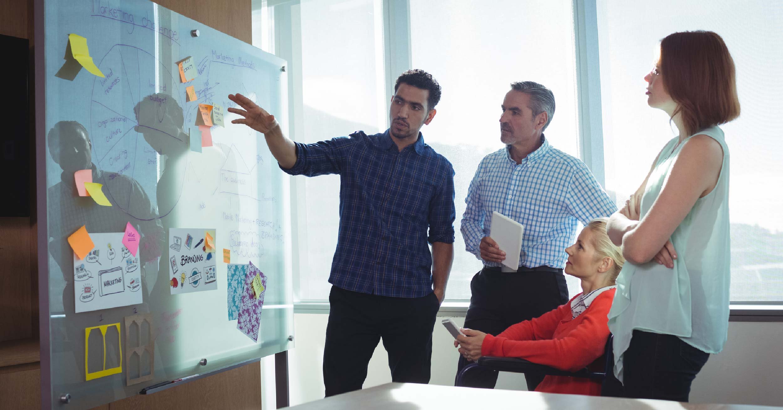 team creating a mobile-first website design strategy 