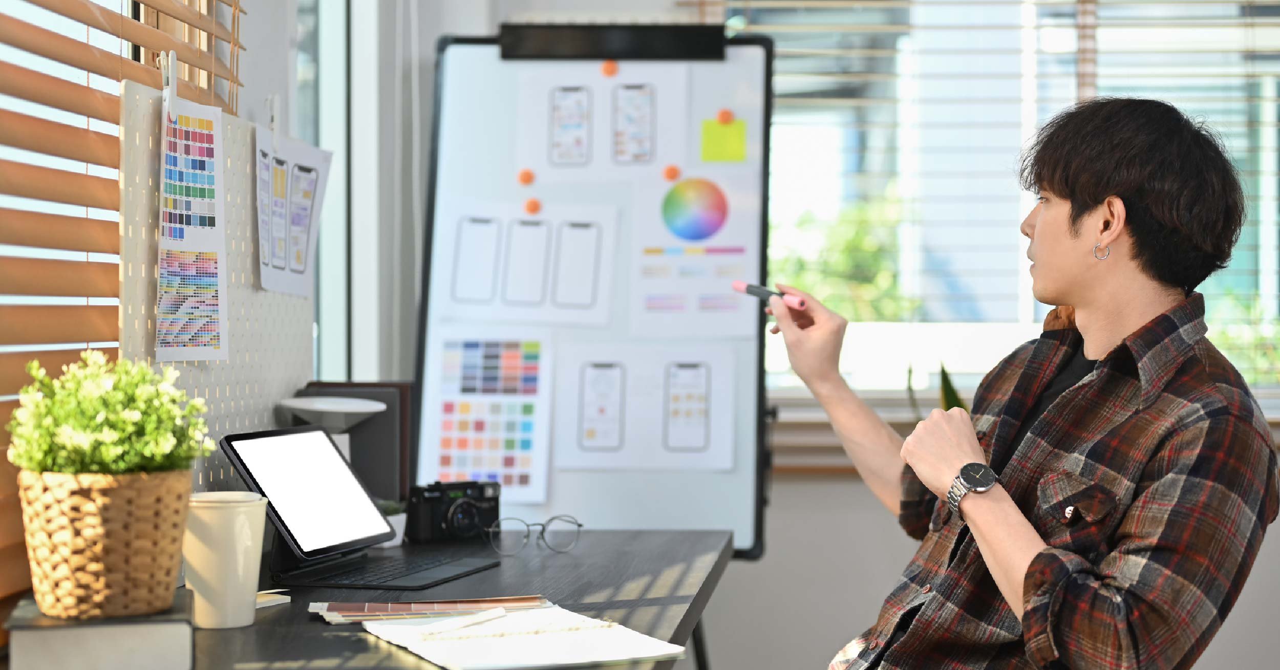 web-designer creating a mobile-first website