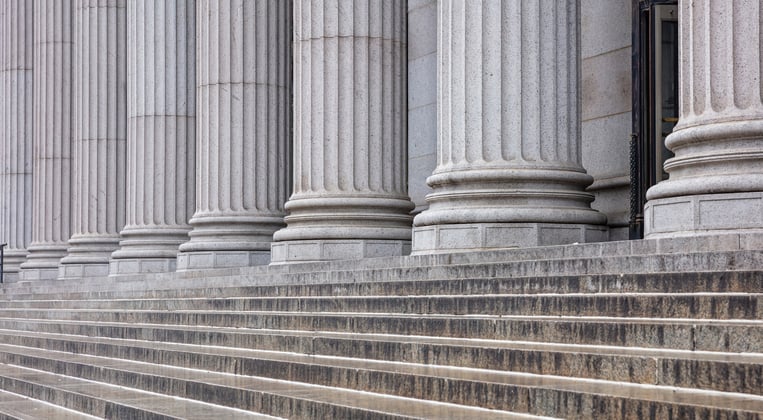 Pillars in front of a building representing content pillars