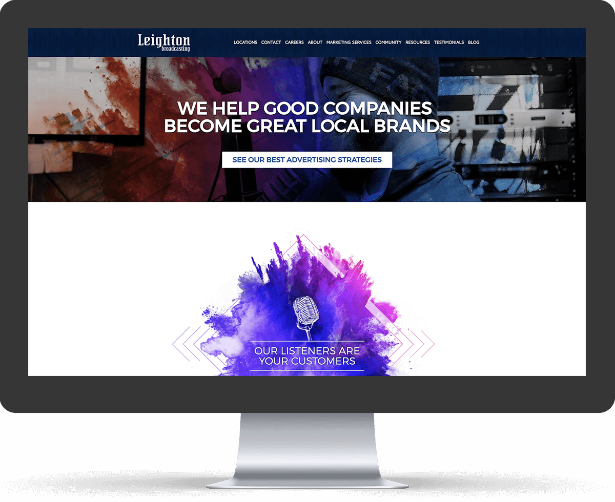 Leighton Broadcasting Website Mockup Leighton Broadcasting Website Mockup