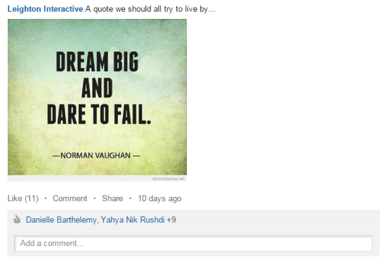 Dream big and dare to fail social post