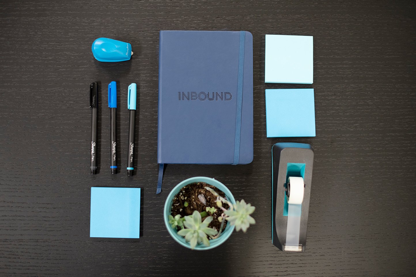 Inbound Collateral (Marker, Stapler, Notepads, Notebook, Plants, and Tape)